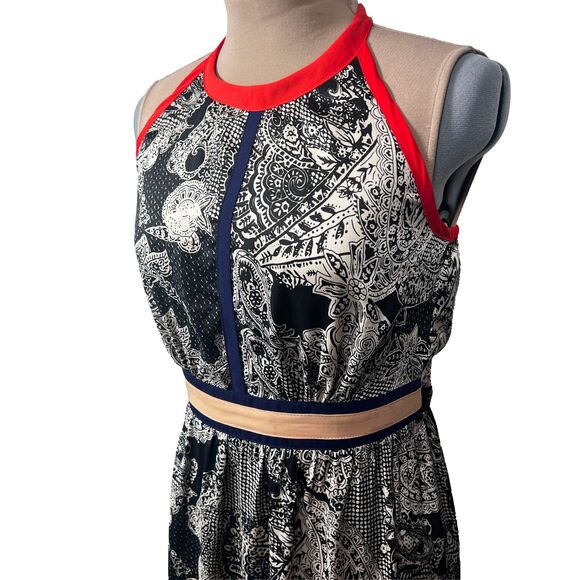 Etiquette Boutique Red and Black Maxi Halter Dress Size Medium NWT - Picture 10 of 11